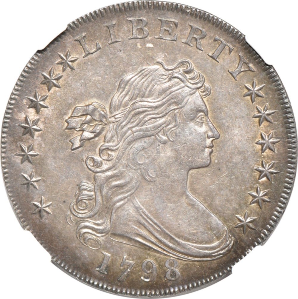 1798-$1-Draped-Bust-Dollar-Large-Eagle-Bolender-23,-Bowers-Borckardt-105,-Rarity-3